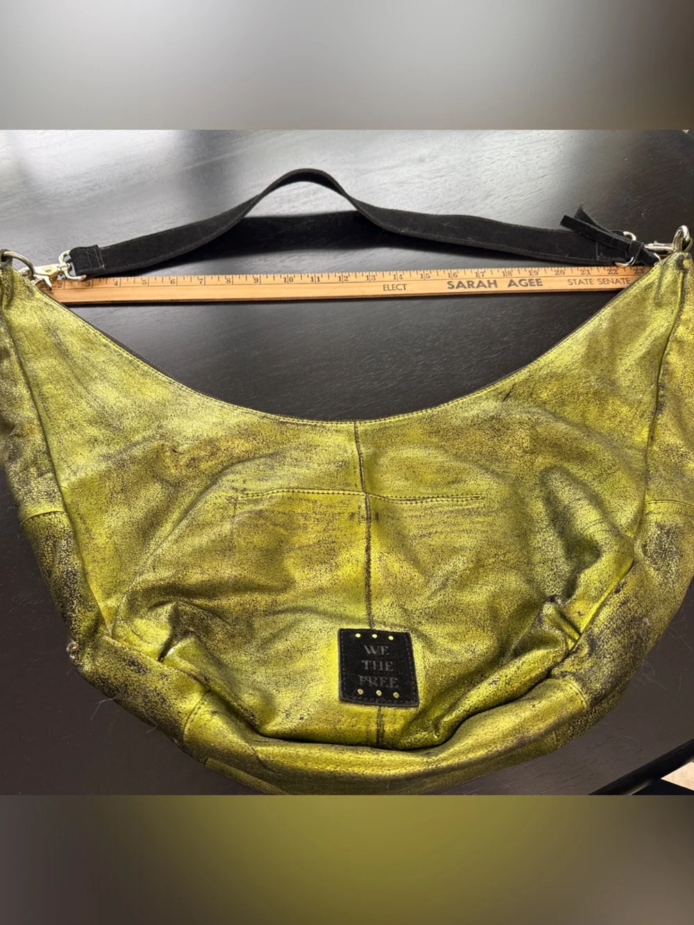We The Free Metallic Chartreuse Shoulder Bag